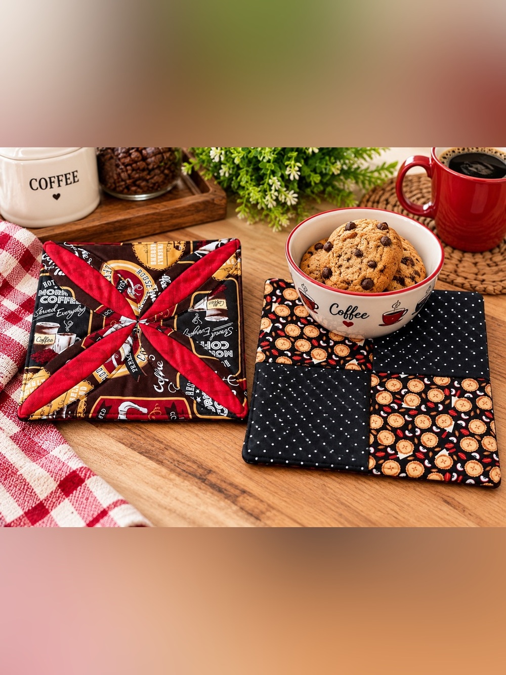 Handmade Quilted Hot Pads – 2 Different Styles